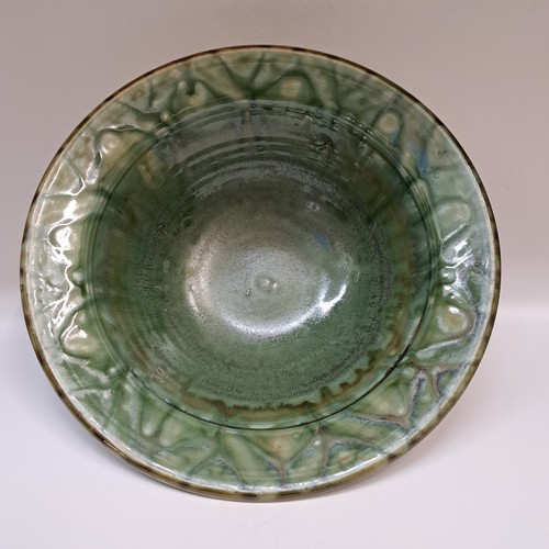 #260242 Bowl Soft Greens 12x4 $32 at Hunter Wolff Gallery